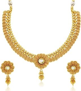 Sukkhi Eye-Catchy Jalebi Design Gold Plated Necklace Set For Women
