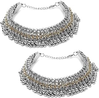 YouBella Jewellery German Silver Plated Stylish Handmade Payal Anklets for Girls and Women